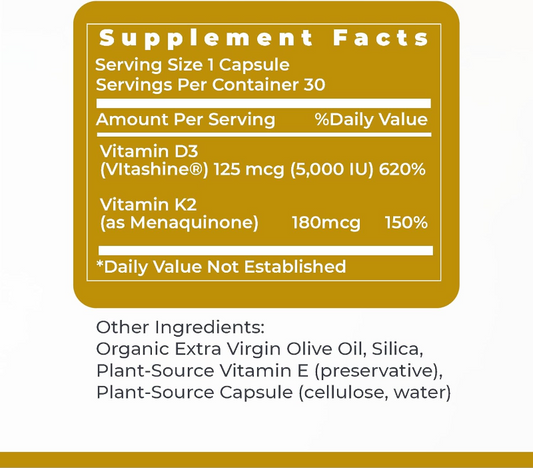 Premier Vitamin D3+K2 30 Capsules