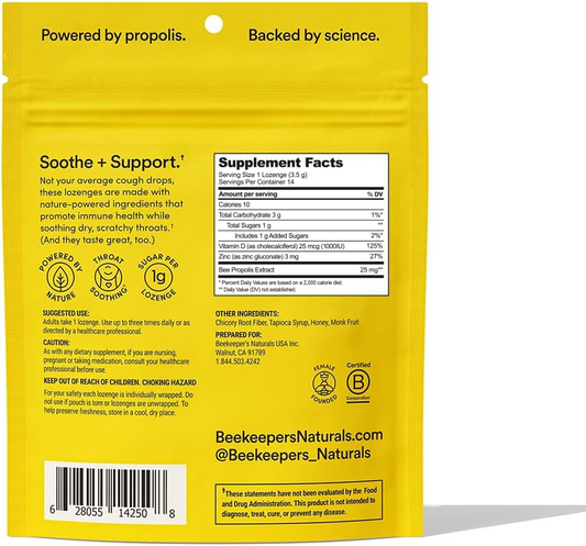 Propolis Soothing Lozenges Honey 14 Drops