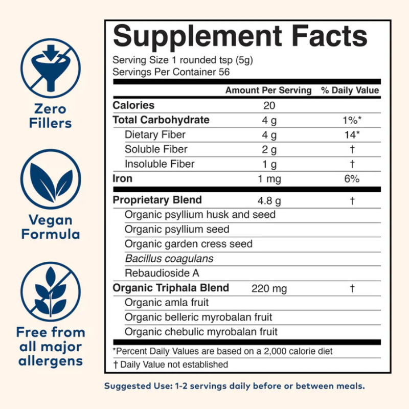 Psyllium Pre & Probiotic Fiber 56 Servings