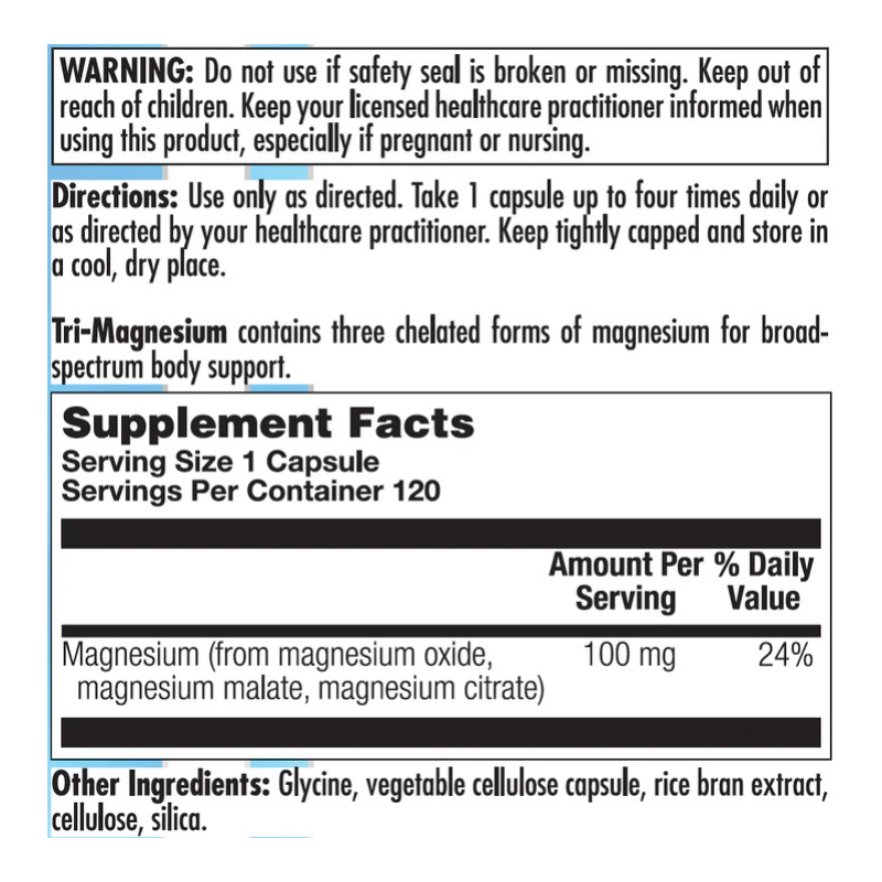 Tri-Magnesium 120 Capsules