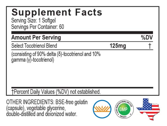 UNIQUE E High Delta Select Tocotrienols 90 Softgels