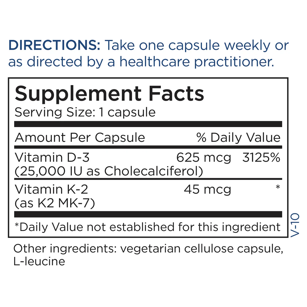 Vitamin D-3 25,000 IU 60 Capsules