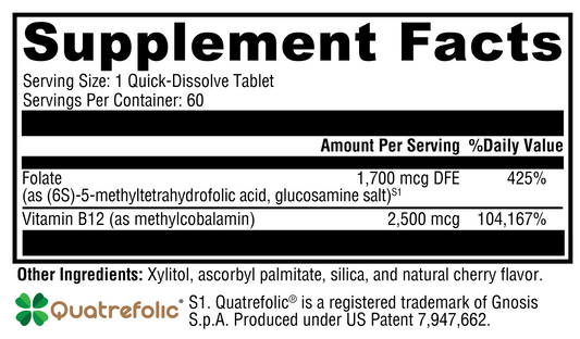 5-MTHF Plus B12 Cherry 60 Tablets