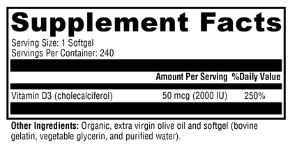 D3 2000 240 Softgels
