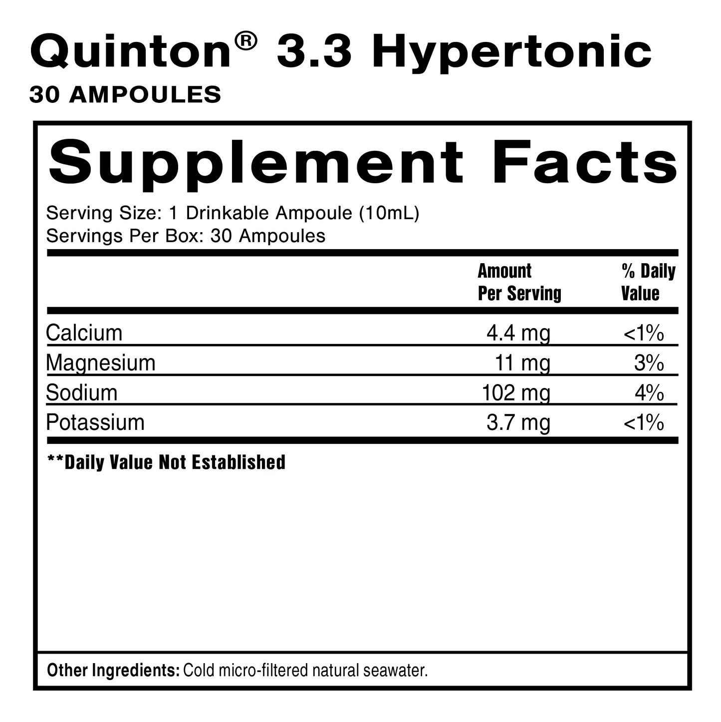 Quinton Hypertonic 30 Servings