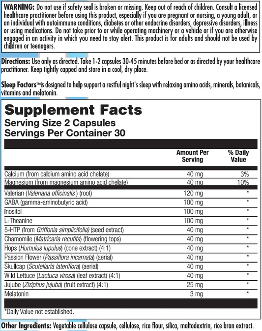Sleep Factors 60 Capsules